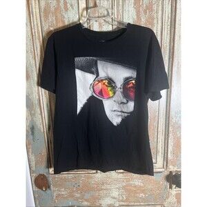 Official Elton John Graphic T Shirt Size Medium Black Shirt